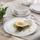 Gibson Home Havenstone 12-Piece Porcelain Dinnerware Set – Dinner Plates, Salad Plates & Bowls, Classic White Everyday Dish Set for Home, Kitchen, Microwave & Dishwasher Safe