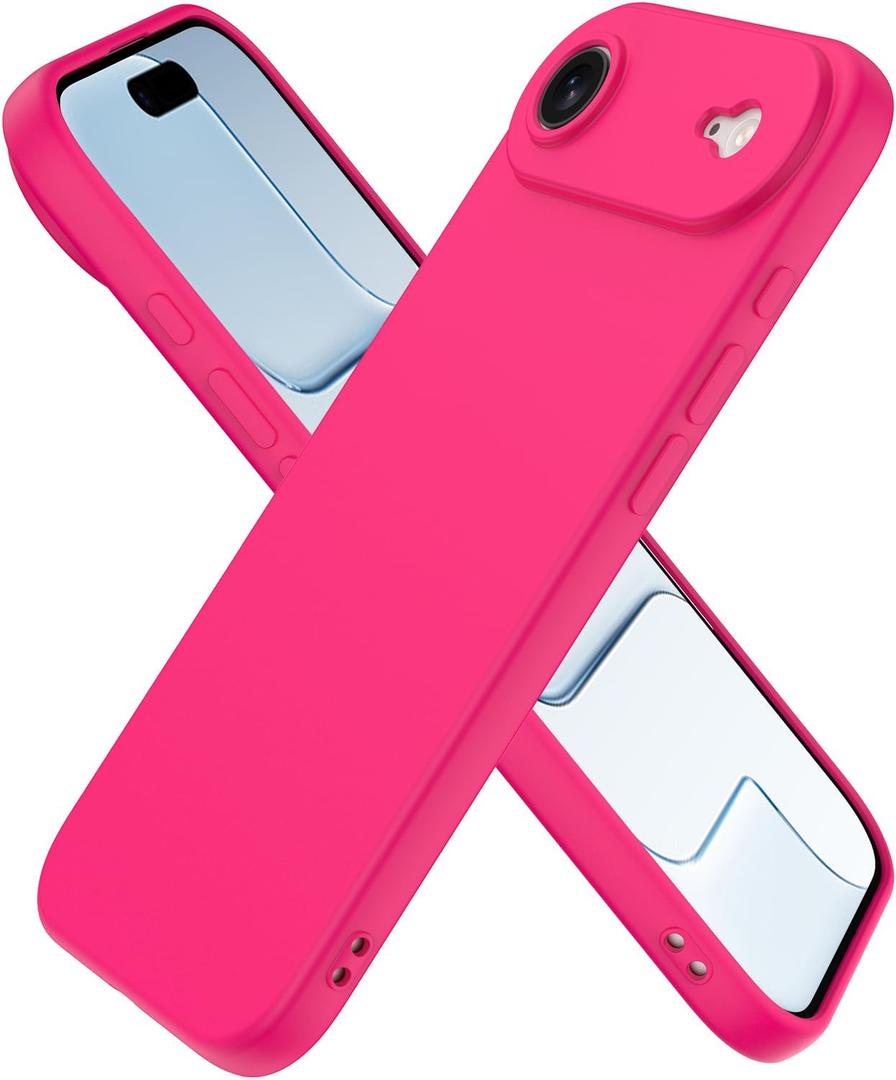 2 x Compatible with iPhone Air Case, Shockproof Liquid Silicone Protective Phone Case with Soft Anti-Scratch Microfiber Lining Ultra Slim Drop Protection Phone Cover (Rose Red)