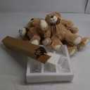6 Teddy Bears With 6 Glass Jars Decoration