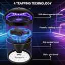 Fruit Fly Traps for Indoors, Catcher & Killer with Upgraded Purple Light, 3-Speed Fan Suction & Sticky Boards for Mosquito, Gnat & Moth, Electric Flying Insect Trap for Home, Kitchen, Bedroom, Plants