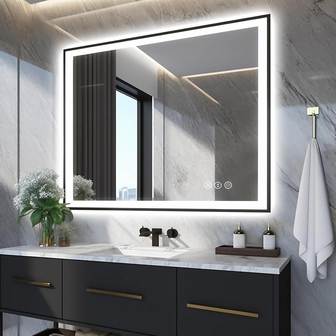 EchosLife LED Wall-Mounted Vanity Mirror, Model KM006-S3R10191UL 40x36 inches