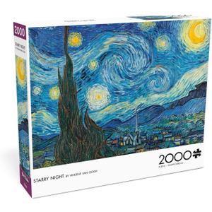 Buffalo Games - Vincent Van Gogh - Starry Night by Vincent Van Gogh - 2000 Piece Jigsaw Puzzle for Adults -Challenging Puzzle Perfect for Game Nights - Finished Size is 38.50 x 26.50