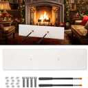 Otoolling Wool Fireplace Draft Stopper Chimney Flue Stopper with Adjustable Pole Plug Replacement Fireplace Damper Tool for Saving Seal, Stops Odor & Debris(32 x 8 in,Rectangle)