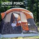 PORTAL 6/8/10 Person Family Camping Tent with Screen Room, Water Resistant Big Tunnel Tents with Rainfly, Large Family Tent for Camping, Outdoor, Patio