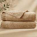 Chenille Throw Blanket for Couch, Cozy Soft Blanket Lightweight Decorative Throw for Living Room Sofa Chair, Stylish Home Decor, Ideal for Gifting, Khaki 50"x60"