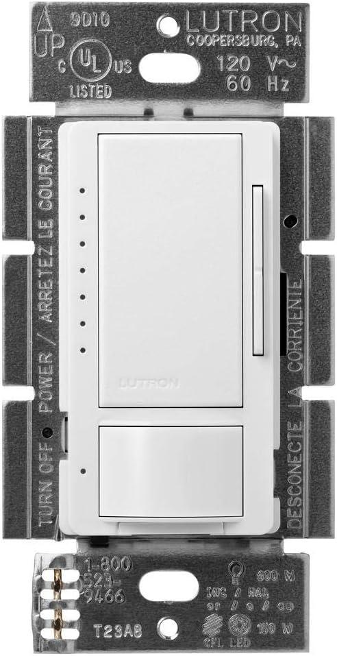 Lutron Maestro LED+ Motion Sensor/Dimmer Switch | 150W LED | Single Pole/Multi-Location | MSCL-OP153M-SW | Snow