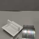 White Recessed Toilet Paper Holder for Regular Rolls, in Wall White Pivoting Toilet Paper Holder Wall Mount Made of Metal, Bathroom Toilet Paper Wall Holder