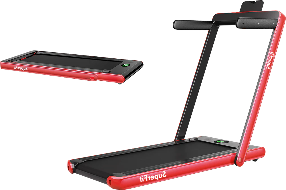 SuperFit 4.75HP 2 In 1 Folding Treadmill W/Remote APP Control Red