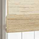 AOZORA Cordless Bamboo Roman Shades, Woven Linen Roman Blinds, Light Filtering Natural Blinds with Border, Woven Beige, 36" W x 48" H