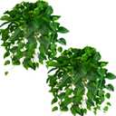 QIANYUN Fake Pothos Ivy Plant for Home Decor  40" Fake Hanging Plants with Pot, Artificial Silk Greenery for Indoor Shelf, Bedroom, Living Room, Bathroom, or Office Decoration