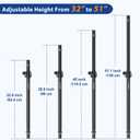 Vondynote Set of 2 Speaker Poles for Subwoofer Extended Speaker Pole Only Fits Subwoofers with 35mm Pole Mount, 32.8"-51.1" Height Adjustable