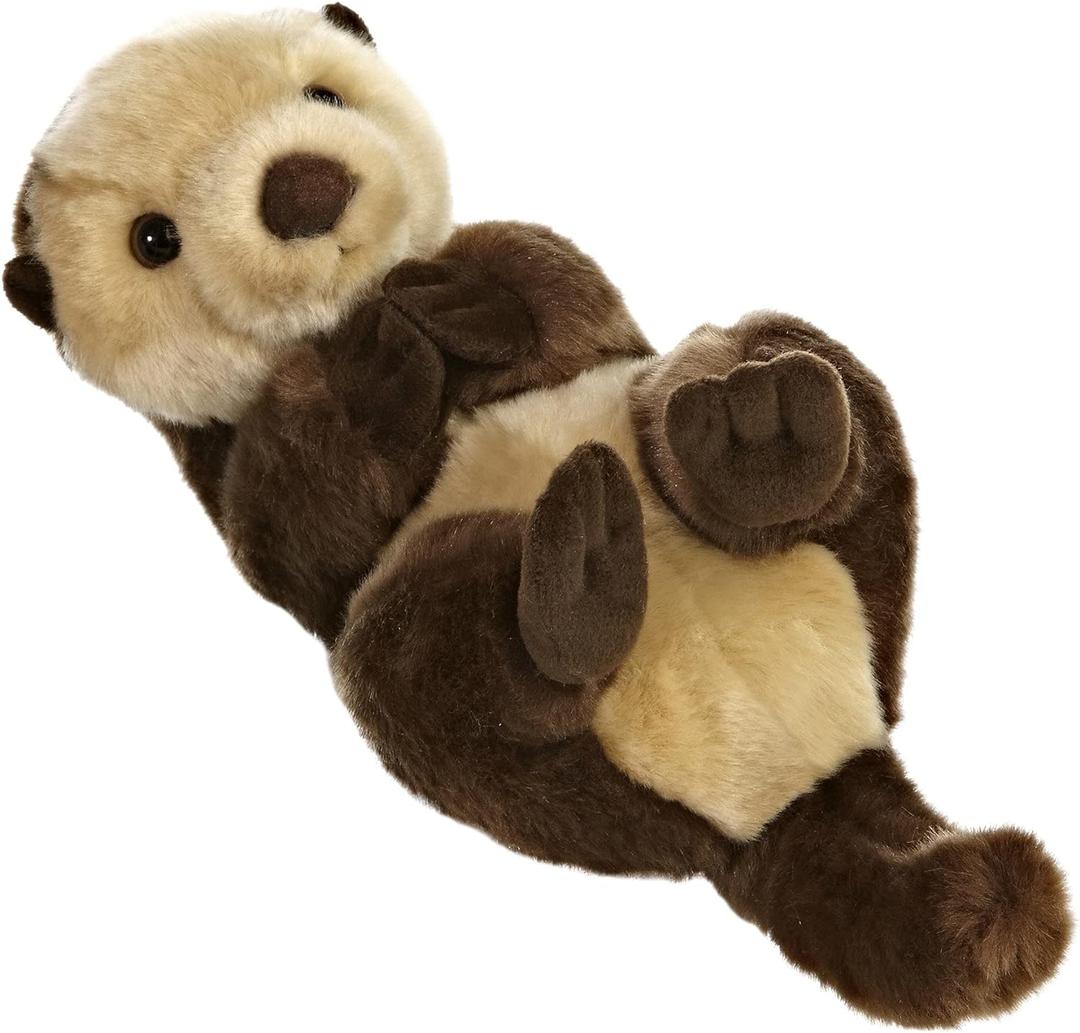Aurora Realistic Miyoni Sea Otter Stuffed Animal - Lifelike Details Make a Cherished Companion - Perfect for Decorating Bedrooms or Classrooms - Brown 10 Inches
