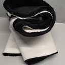 ORINOVA Black Shag Washable Fluffy Fur Area Rugs for Bedroom Living Room Faux Rabbit Fur Nursery Rug 2x6 Cute Shaped Rug Room Dcor