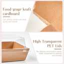 ZORRITA 50 Pack 5 Inch Paper Charcuterie Boxes with Clear Lids, Square To Go Cake Slice Containers Small Kraft Bakery Boxes for Dessert, Cookies, Sandwich, Strawberries (Brown)