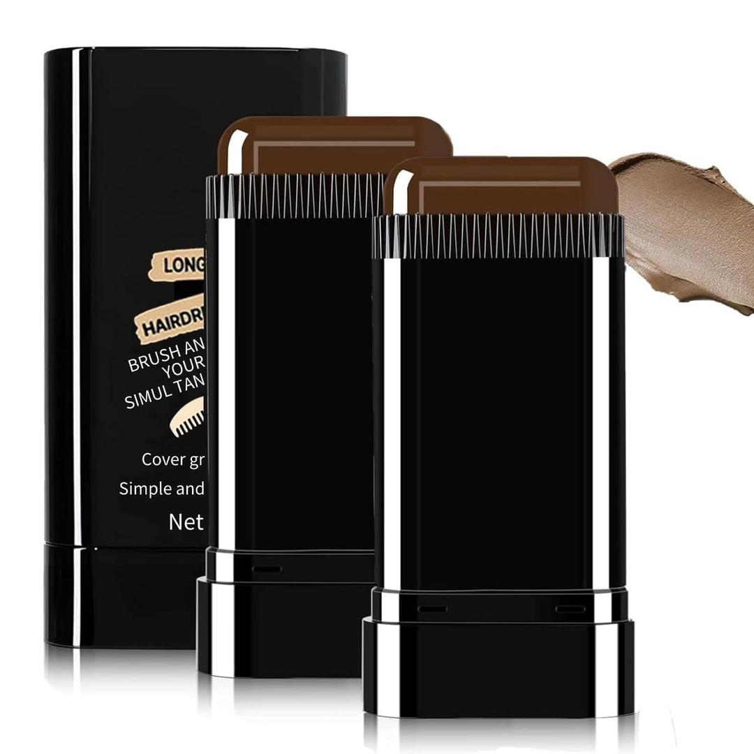 Safe and Convenient Comb Hair Dye Stick, White Hair Cover Stick, 2-in-1 Convenient Instant Dyeing, Waterproof and Sweat Proof, Quick Root Dressing (Black Brown) 