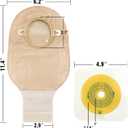 Carbou 21 PCS Ostomy Supplies Colostomy Bags Two Piece Drainable Pouches with Closure 12", Ileostomy Stoma Care,Cut-to-Fit(15pcs Bags+6pcs Barrier)