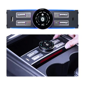 LCD Intelligent Control Expansion Dock Station Compatible with Tesla Model Y/3 21-23, Mutil Port USB Type C Charger Physical Button Knob Controller, Mutifunctional Shortcut Key USB Hub 