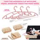 Threehoney 6 Sets Baby Shower Games Pacifiers Necklace and One Handed Wooden Clamp Hanger Game Bridal Shower for Gender Reveal Party Favors Funny Activities Parties(Pink)