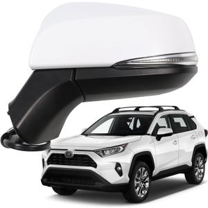 Side Mirror for RAV4 2023 2022 Car Door Mirror Fits for Toyota RAV4 2019 2020 2021 Left Driver Side | Power | Heated |Turning Signal |BSM |replace partslink TO1320384,TO1320388| WHITE (LH) Side Mirror for RAV4 2023 2022 Car Door Mirror Fits for Toyota RAV4 2019 2020 2021 Left Driver Side | Power | Heated |Turning Signal |BSM |replace partslink TO1320384,TO1320388| WHITE (LH)