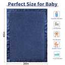Pro Goleem Baby Boy Blanket, Fleece Baby Blankets for Boys with 2 Inch Satin Trim, Super Soft Plush Receiving Blanket for Infant Newborn, Cozy 30x40 Inch Stroller & Nursery Blanket,(Navy Blue)