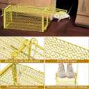 Qualirey 8 Pcs Humane Rat Trap Chipmunk Squirrel Cage Trap 4.33 x 4.33 x 9.06 Inches Foldable Rodent for Small Live Animal Voles Hamsters Catch and Release for Kitchen Yard Garage (Yellow)