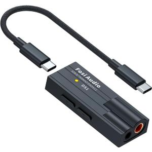 Fosi Audio DS1 USB C DAC Headphone Amp DSD512 ES9038Q2M HiFi Mini Audio Adapter Supports 32bit/768kHz with 4.4MM and 3.5MM Dual Headphones Outputs Compatible with Smartphones/Laptop/PC/Music Players