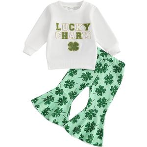 Toddler Bell Bottom Outfits Girl Fall Winter Flare Pant Sets Baby Long Sleeve Pullover Sweatshirts Top 12-18M