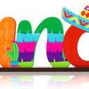 PANTIDE Mexican Fiesta One UNO Letter Sign Wooden Table Centerpiece Taco Bout 1st Table Sign for Baby Boy Girl Cinco De Mayo First Birthday Party Supplies Decoration Baby Shower Cake Smash Photo Props