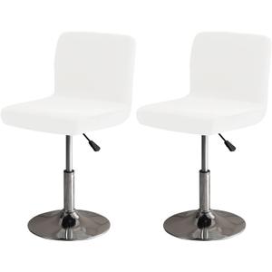 LightInTheBox Bar Stool Cover Square Swivel Bar Chair Seat Velvet Bar Stool Protector Cover for Counter Height Medium Low Back Chairs (2 Pack) (White)