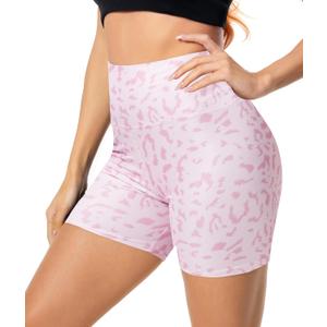 FULLSOFT High Waisted Biker Shorts for Women-5" Tummy Control Fitness Athletic Workout Running Yoga Gym Shorts  S/M