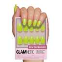Glamnetic Press On Nails - Lime Green | Opaque Bright Neon Green Short Oval Fake Nails, Salon Quality | 15 Sizes - 30 Nail Kit
