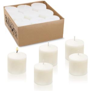 8 Hour Ivory Votive Candles for Weddings Party Spa & Emergency, Set of 9 Unscented Bulk Candles for Restaurants & Home Decoration, 1.25 Inch, 9 Pack