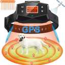 GPS Wireless Dog Fence,Electric Pet Fence with Pet Containment System,Waterproof Rechargeable Dog Collar for Most of Dogs,Adjustable Warning Strength,Radius 33-999 Yards