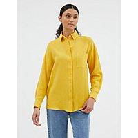 Womens Button Down Shirts Cotton Dress Shirt Long Sleeve V Neck Solid Blouse Tops Casual Tunics with Pockets XL