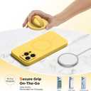 Upgraded Magnetic Phone Grip, Compatible with MagSafe, Silicone Comfy Removable Loop Grip, Phone Grip Finger Ring Holder for Back of Phone for iPhone Pro Max/Plus/16/15/14/13/12, Yellow