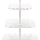 Coitak 3 Tier Cupcake Stand, Plastic Tiered Serving Stand, Wavy Dessert Tray for Tea Party, Birthday and Wedding (Pure White)