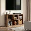 LUCKLIFE 6-Cube Storage Organizer, Stackable Modular Bookcase Shelf with Vertical or Horizontal Use, Vintage Brown