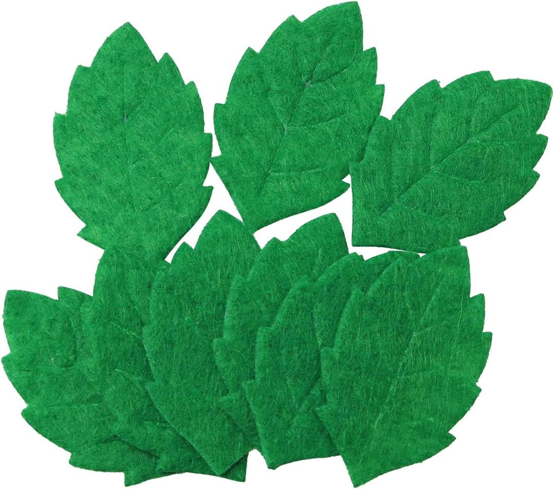 Fake Fabric Leaves 100PCS Green Artificial Fake Plant Fabric Leaves for Scrapbook, Craft Project, Wedding, Party Decoration, Artificial Leaves