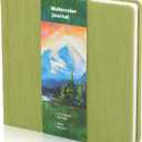 Dispowreath 5.5 x 5.5 in Watercolor Sketchbook Journal Square Watercolor Notebook Cold Press 140lb 300gsm Cotton Paper 48 Pages Journals Notebook Paper Pads (Green)