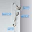 High Pressure 48-Settings Shower Head with Handheld Shower,Drill-Free 3-Way Diverter for Easy Reach,Adjustable Height Slide Bar Dual Shower Head Combo Set - Brushed Nickel