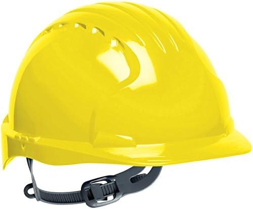 Safety Works SWX00374 Pro Full Brim Style Vented Hard Hat with Wheel RATCHET (Medium, Yellow)