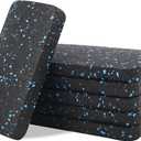Treadmill Mat Pads, Exercise Equipment Mat with High Density Rubber for Protect Floors 4.7" x 3.2" x 0.55" (6 PCS) Black