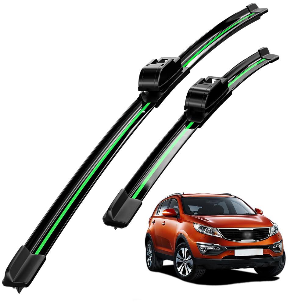 DIOCNAD Compatible With Kia Sportage 2011-2024 Front Windshield Wipers Water Repellent Available in All-Seasons OEM Quality Set of 2 (Driver & Passenger Side)