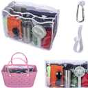 Clear Beach Bag Organizer Compatible with Bogg Bag X Large Size, TPU Insert Divider Liner for XL Bogg Bag Accessories (Clear-White)