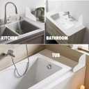 Tub Splash Guard Removable, 2 Pack Bathtub Water Splash Guards,Silicone Base & Acrylic Tub Corner Guards to Keep Water in Tub, Self-Adhesive & Prevent Shower Water from Splashing Out.