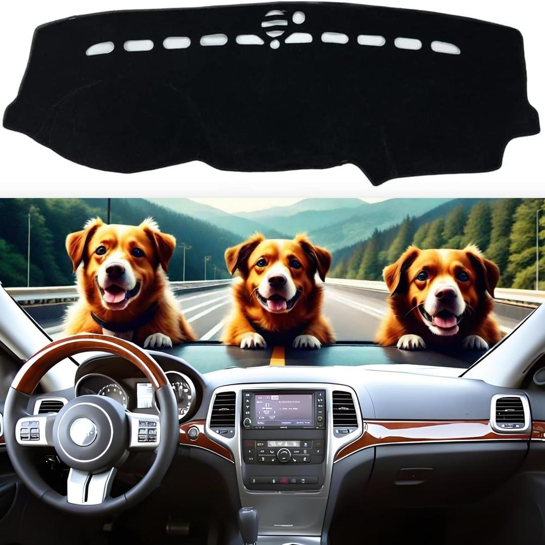 Dashboard Cover Mat for Jeep Grand Cherokee 2011-2021 Accessories Dash Cover Dash Mat Sunshade Glare UV Rays Protector