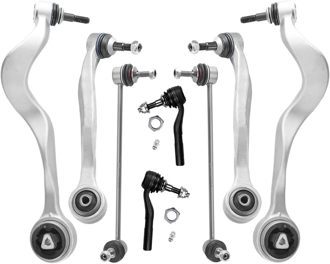 ASTARPRO - 8pc Front Suspension Kit Lower Control Arm with Ball Joint Sway Bar Link Outer Tie Rod End Compatible with 2004-2010 BMW E60 525i 528i 530i 535i 545i 550i M5