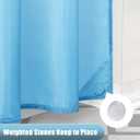OLANLY Luxury Sky Blue and White Ombre Shower Curtain Sets with 12 Hooks, Waterproof and Washable Decorative Shower Curtains for Bathroom, 72x72 Inches