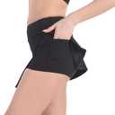 Baihetu Tennis Skirts for Women Mini Skirt with Shorts Golf Skorts Skirts with Pockets Black3 XL (Black, XL)
