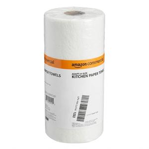 Amazon Commercial Adapt-A-Size Kitchen Paper Towels, White, 1 Large Roll (140 Sheets Per Roll)